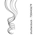 Sketch graphic women's beautiful curly hair. Vector template. Hair isolated over white background