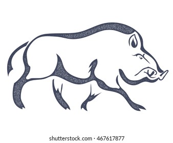 Sketch Grunge Black Wild Boar Profile Stock Vector (Royalty Free ...