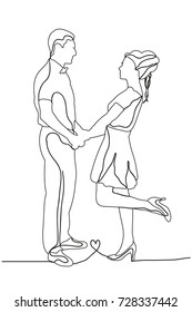 sketch of guy and girl vector, isolated