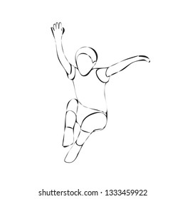 sketch, the guy jumps