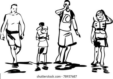 sketch of the guys in the shallows