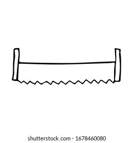 Skizze einer Eisensäge. Doodle-Stil. Vektorillustration-Umriss einzeln für Design. 