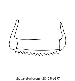 Esbozo de una motosierra. Estilo Doodle. Elemento vectorial para el diseño.