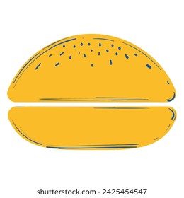 Sketch of hamburger bread Food icon Vector illustration