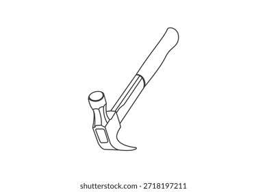 Bosquejo de una herramienta de construcción de martillo sobre un fondo blanco.