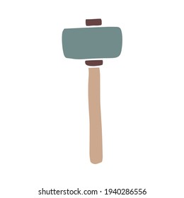 Sketch of a hammer. Garden tool. Vector element for the design.