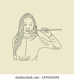 Sketch Hand Drawing Girl Illustration Pose Line Art