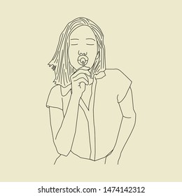 Sketch Hand Drawing Girl Illustration Pose Line Art