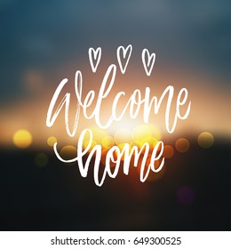  sketch hand drawn calligraphy welcome home 