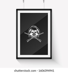 Sketch hand drawn hunter skull