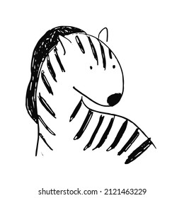 Sketch hand drawn simple zebra illustration