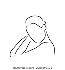 Sketch, Hand drawn, single line art Women  use for logo poster and background