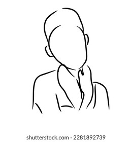 Sketch  Hand drawn  single line art Women  use for logo poster and background