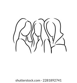 Sketch  Hand drawn  single line art Women  use for logo poster and background