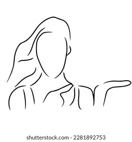 Sketch  Hand drawn  single line art Women  use for logo poster and background