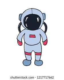 Sketch hand drawn space astronaut. Vector illustration.