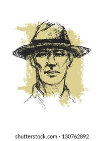 Sketch. hand drawn. Texas.  Vector eps 8