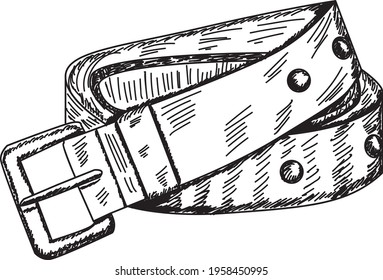 sketch hand drawn trouser belt