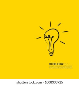 Sketch hand drawn vector doodle Bulb light idea. 