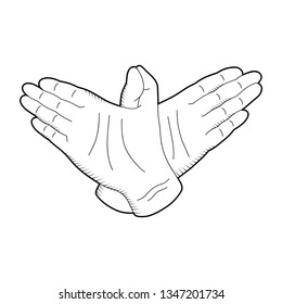 Sketch hand gesture with bird symbol. Vintage hands showing the sign of peace bird. Victorian vintage style print with hands for shirt, patches, sticker. 