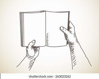 Hand Holding Book Sketch Images Stock Photos Vectors Shutterstock