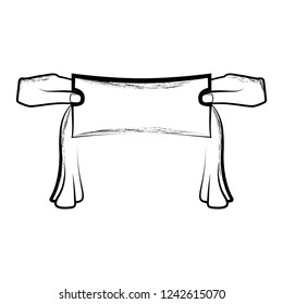 Sketch of a hand holding a cloth. Vector illustration design