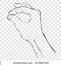Sketch Hand Holding, Picking. Take or Receive Something, at Transparent Effect Background

