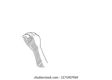 Sketch of hand holding rubber eraser marker design illustration