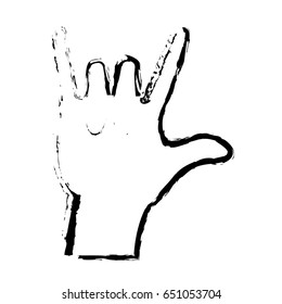 sketch hand man rock n roll gesture music icon