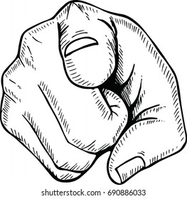 Sketch Hand Pointing Finger Stock Vector (Royalty Free) 690886033 ...