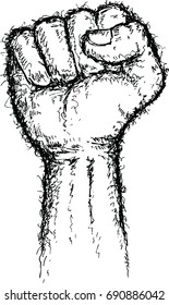 Sketch of Hand Punch. Vector illustration