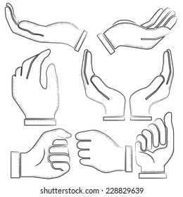 sketch hand set