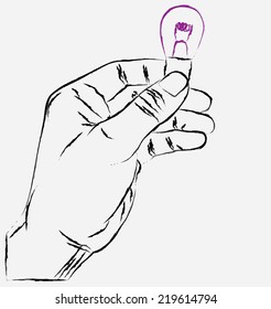 sketch hand visit lamp