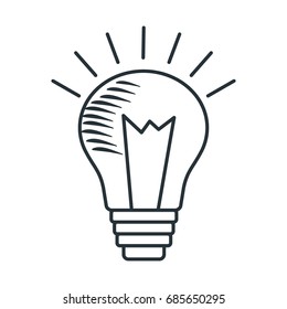 Sketch handdrawn lines lamp icons. Flat vector cartoon illustration. Objects isolated on a white background.