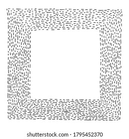 Sketch hand-drawn square frame with lines and strokes.