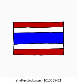 sketch hand-drawn vector flag of thailand