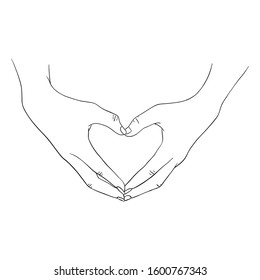 Sketch of hands, Hand drawn vector line art illustration