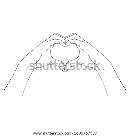 Sketch of hands, Hand drawn vector line art illustration