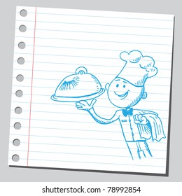Sketch of a happy chef
