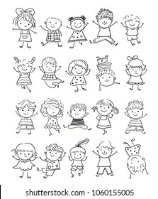 Sketch happy children