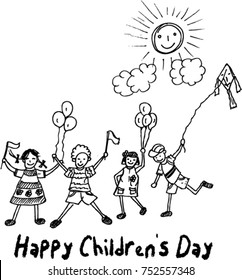 sketch, happy children's day