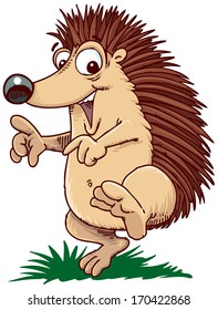Sketch of happy hedgehog.