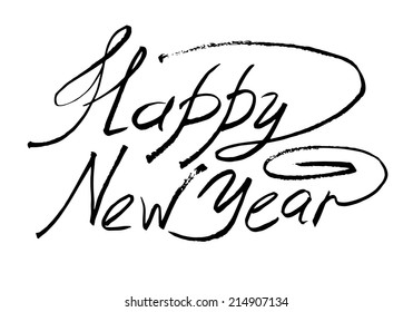 sketch happy new year hand lettering