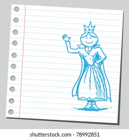 Sketch of a happy queen