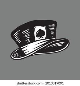 Sketch hat drawing. Creative illustration.