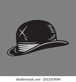 Sketch hat drawing. Creative illustration.