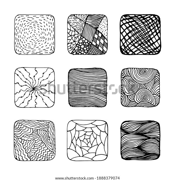 Sketch Hatching Patterns Collection Hand Drawn Stock Vector (Royalty ...
