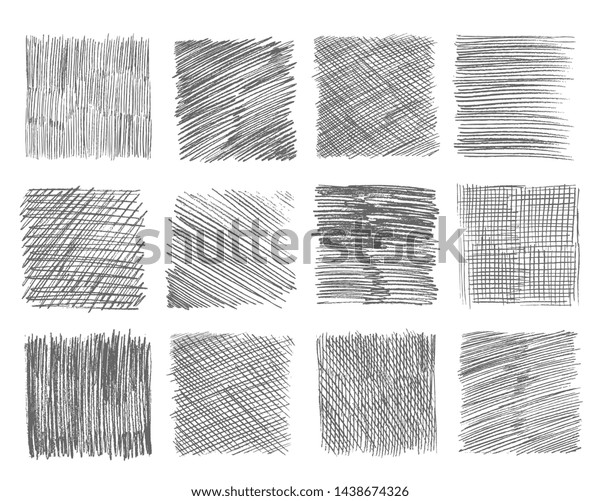 Sketch\
hatching. Pen doodle freehand line strokes chalk scribble black\
line sketch grunge handmade vector abstract textures. Scribble\
chalk, sketch freehand line drawing\
illustration