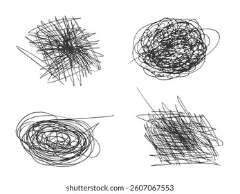 Sketch hatching.  Psychology and mental health problems, anxiety and stress concept hand drawn. Pen doodle freehand line strokes chalk scribble gray line sketch grunge handmade 