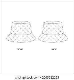 Sketch hats with stitching. Hat design template. 